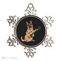 German Shepherd playing the acoustic guitar Ornament thumb 0