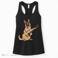 German Shepherd playing the acoustic guitar Women's Tank Top thumb 0