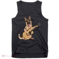 German Shepherd playing the acoustic guitar Tank Top thumb 0