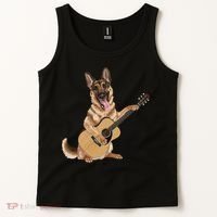German Shepherd playing the acoustic guitar Tank Top thumb 2