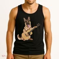 German Shepherd playing the acoustic guitar Tank Top thumb 3