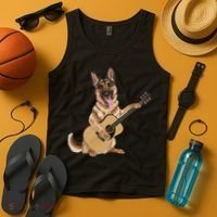 German Shepherd playing the acoustic guitar Tank Top thumb 4
