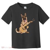 German Shepherd playing the acoustic guitar Toddler T-Shirt thumb 0