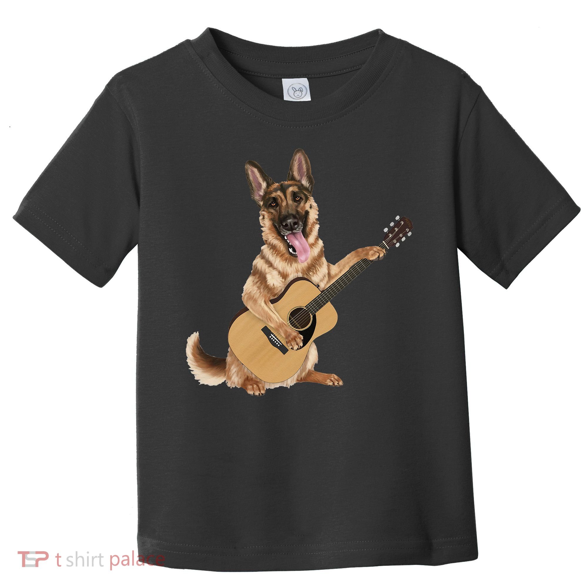 German Shepherd playing the acoustic guitar Toddler T-Shirt