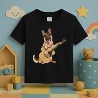 German Shepherd playing the acoustic guitar Toddler T-Shirt thumb 3