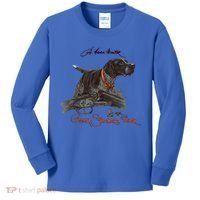 Ger Shorthaired Pointer Meaningful Gift A Born Hunter! Cute Gift Kids Long Sleeve Shirt thumb 0