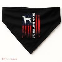 German Shorthair Pointer Dog Dad American Flag Patriotic USA-Made Doggie Bandana thumb 0