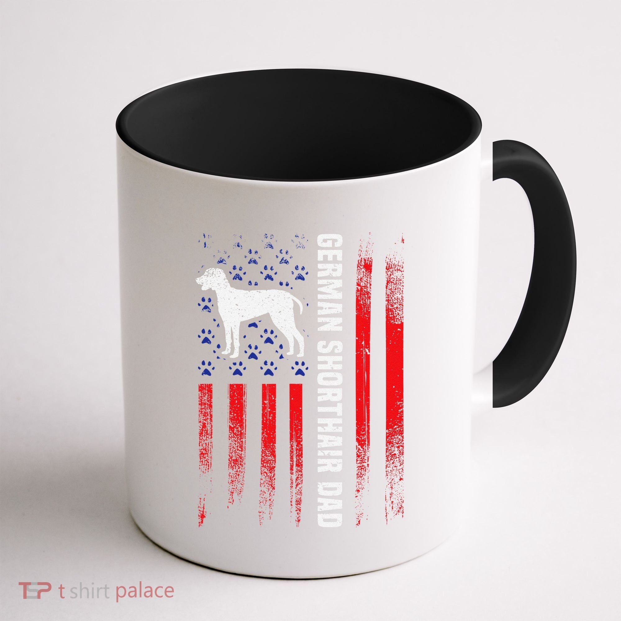 German Shorthair Pointer Dog Dad American Flag Patriotic Coffee Mug