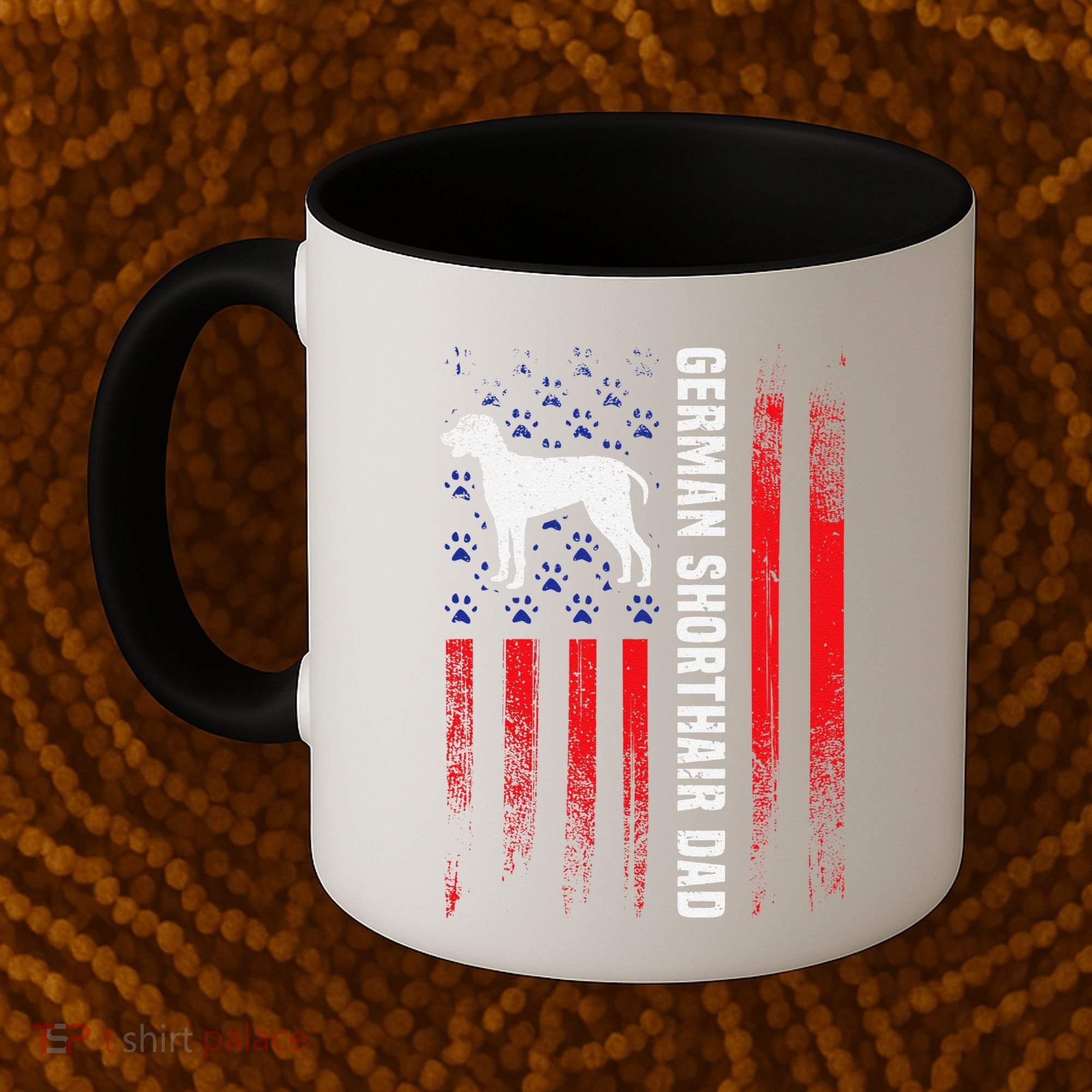 German Shorthair Pointer Dog Dad American Flag Patriotic Coffee Mug