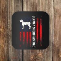 German Shorthair Pointer Dog Dad American Flag Patriotic Coaster thumb 0