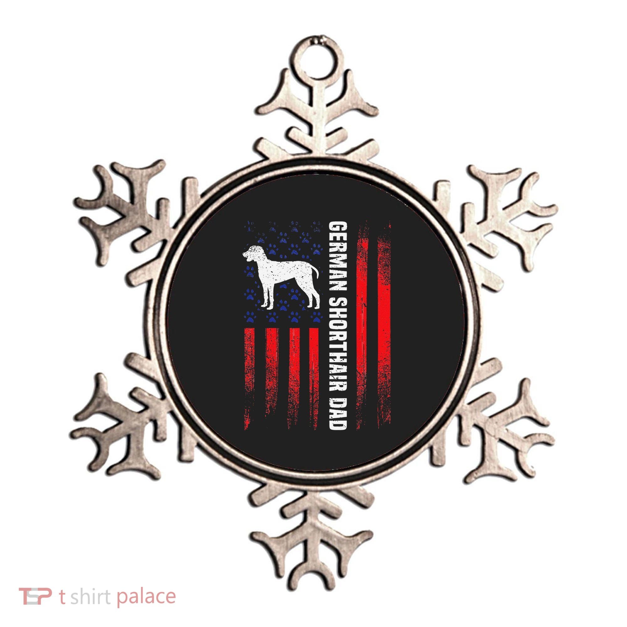 German Shorthair Pointer Dog Dad American Flag Patriotic Ornament