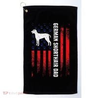 German Shorthair Pointer Dog Dad American Flag Patriotic Golf Towel thumb 0