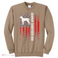 German Shorthair Pointer Dog Dad American Flag Patriotic Sweatshirt thumb 0