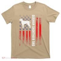 German Shorthair Pointer Dog Dad American Flag Patriotic T-Shirt thumb 0