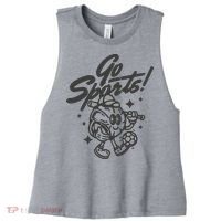 Go Sports Retro Football Game Day Women's Racerback Cropped Tank thumb 0