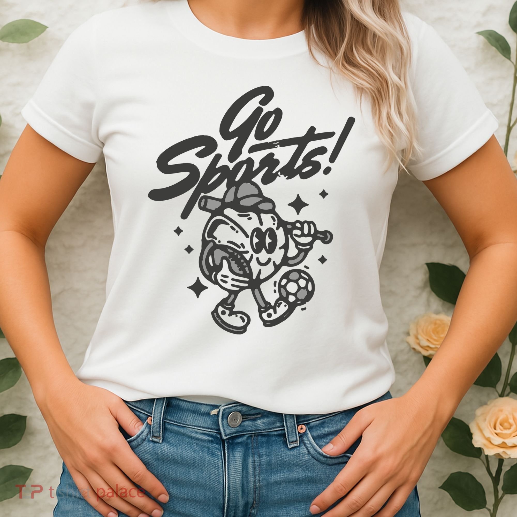 Go Sports Retro Football Game Day Women's T-Shirt