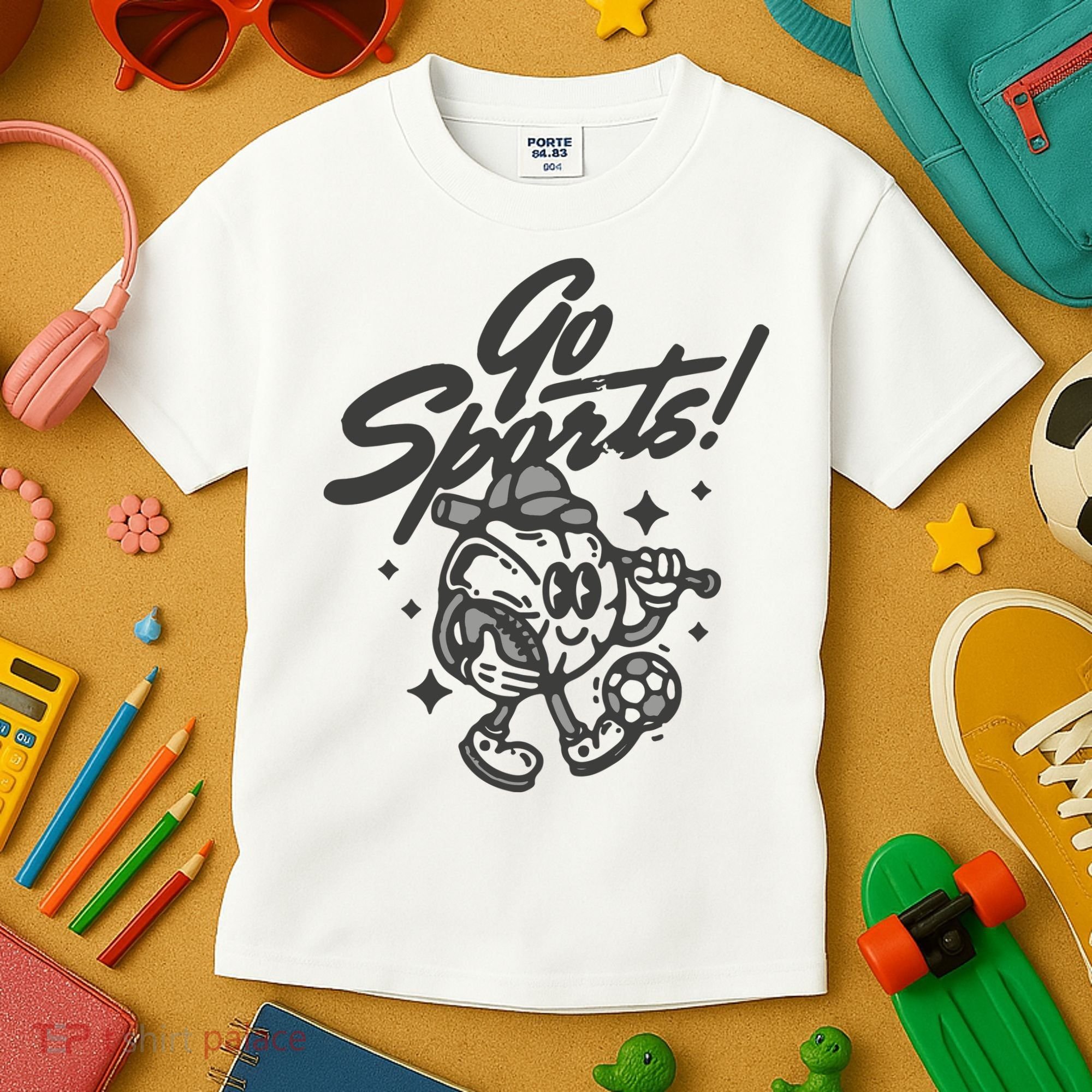 Go Sports Retro Football Game Day Kids T-Shirt