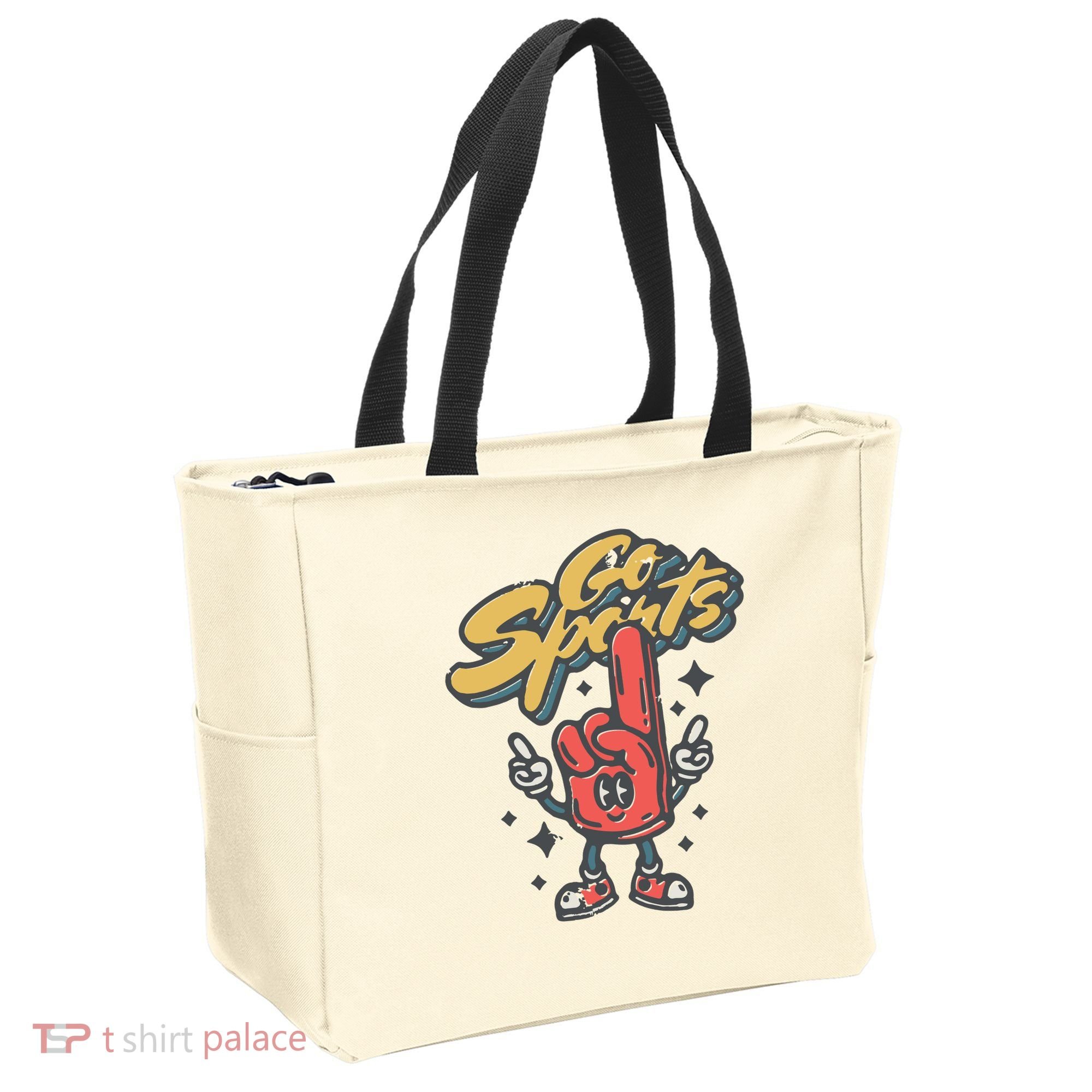 Go Sports Retro Football Game Day Tote Bag