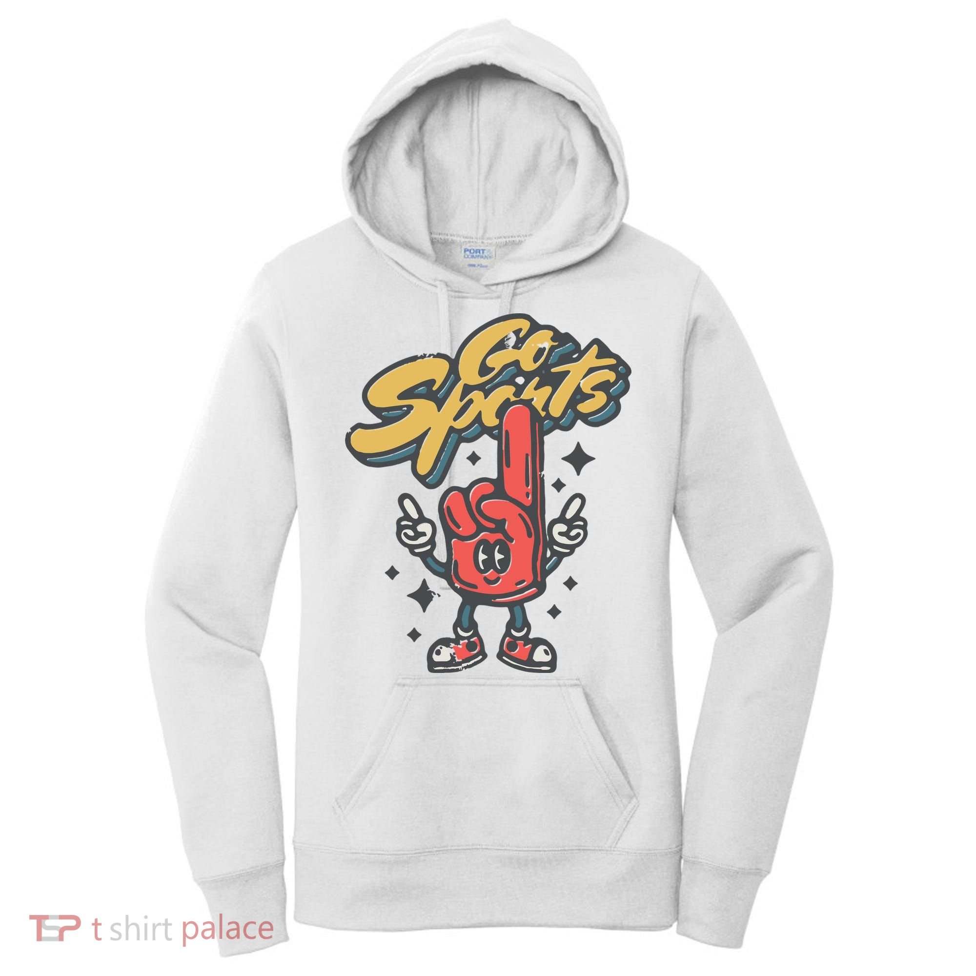 Go Sports Retro Football Game Day Women's Hoodie