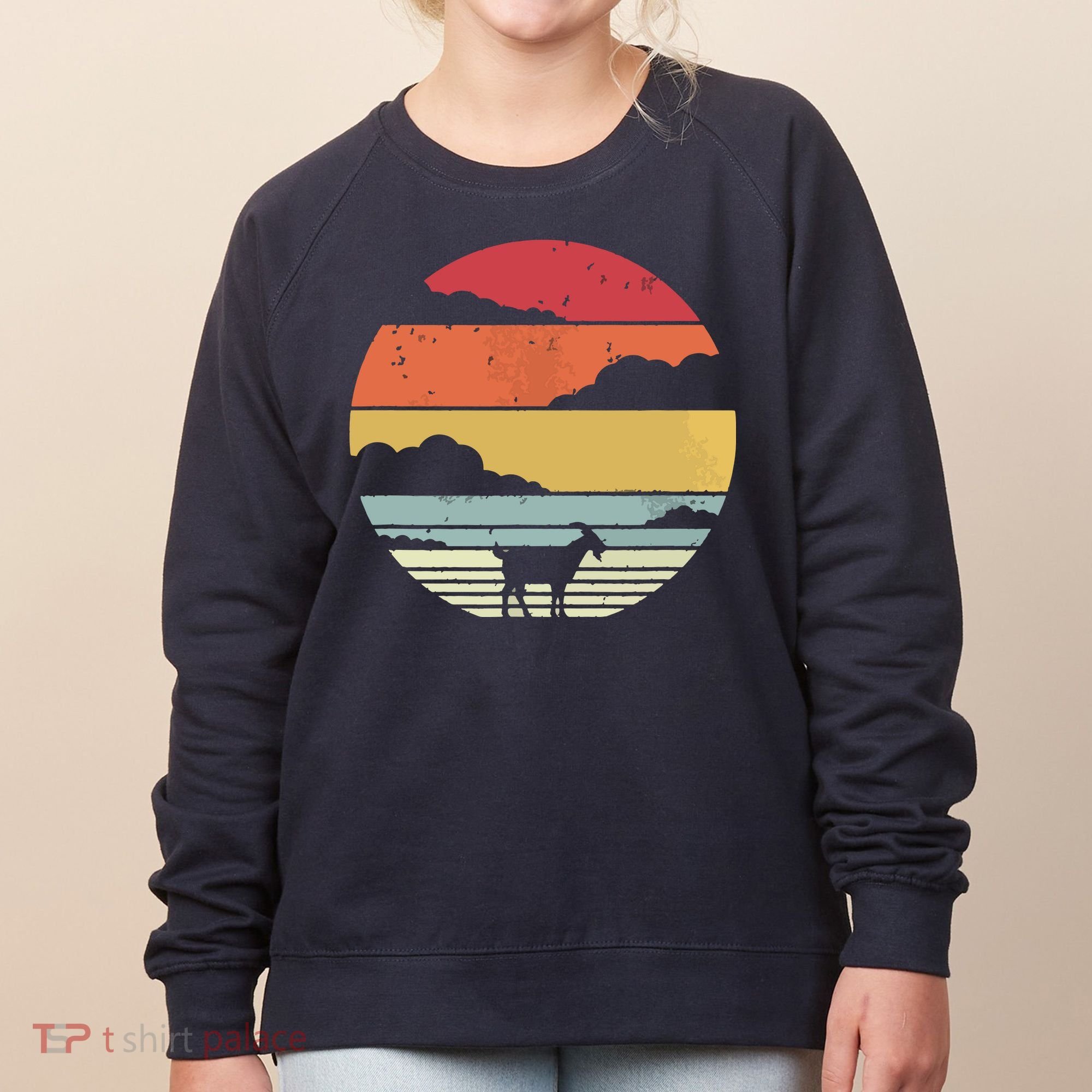 Goat Shirts Retro Style Goat Women's Sweatshirt