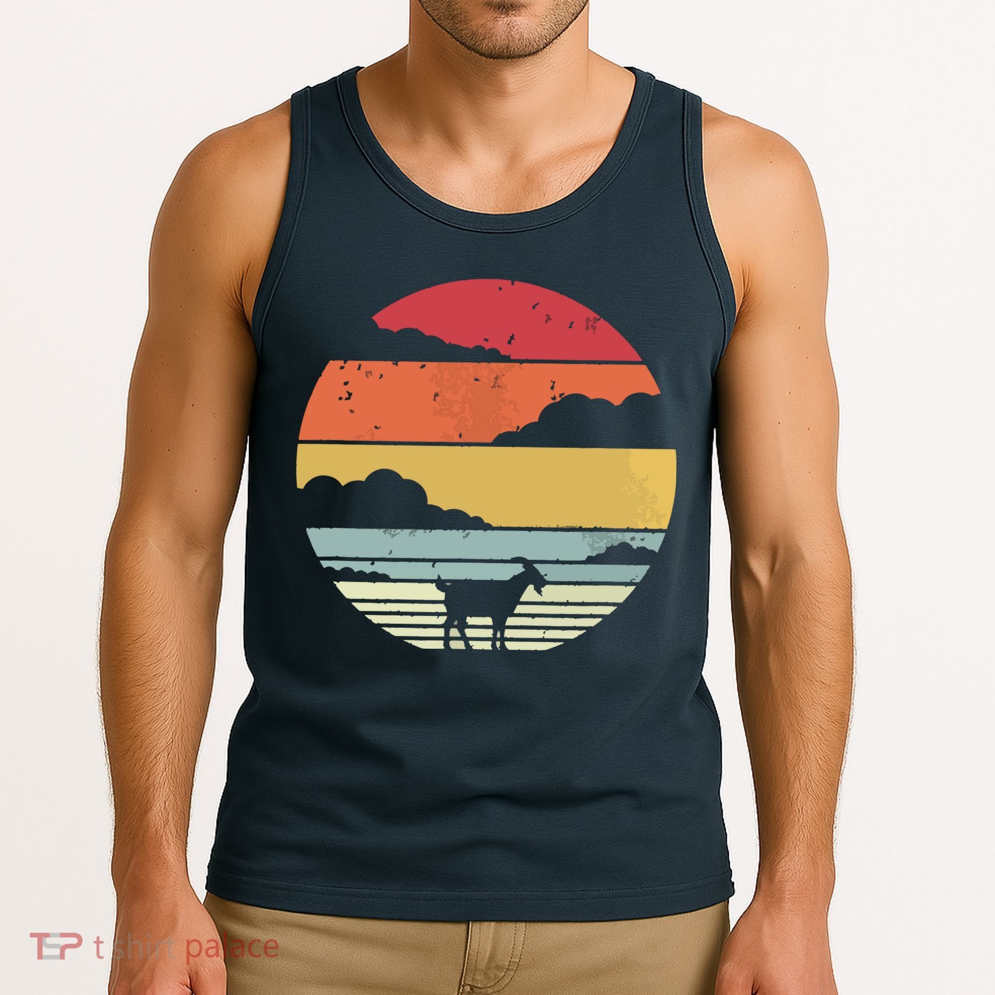 Goat Shirts Retro Style Goat Tank Top