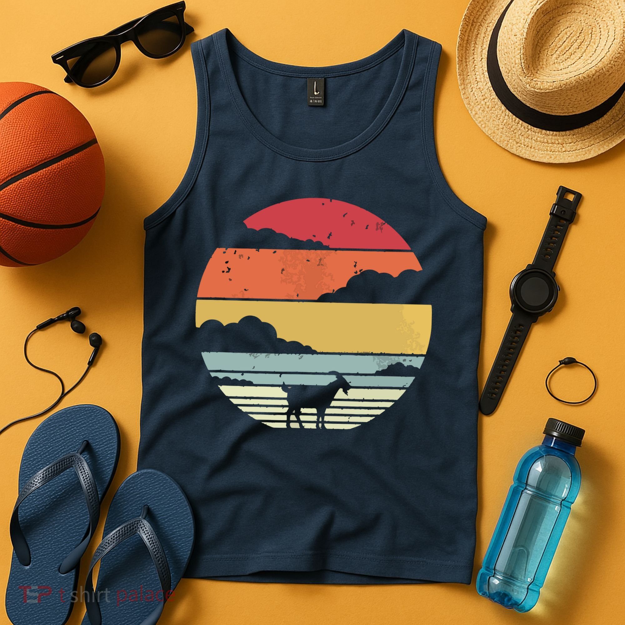 Goat Shirts Retro Style Goat Tank Top