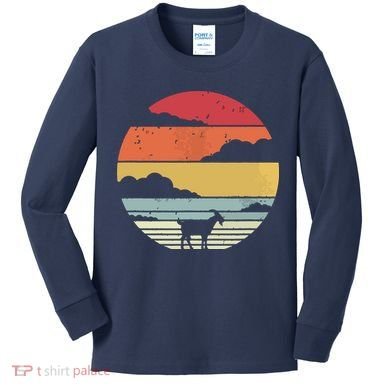 Goat Shirts Retro Style Goat Kids Long Sleeve Shirt