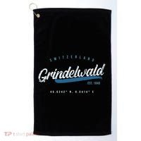 Grindelwald Switzerland Retro T Golf Towel thumb 0