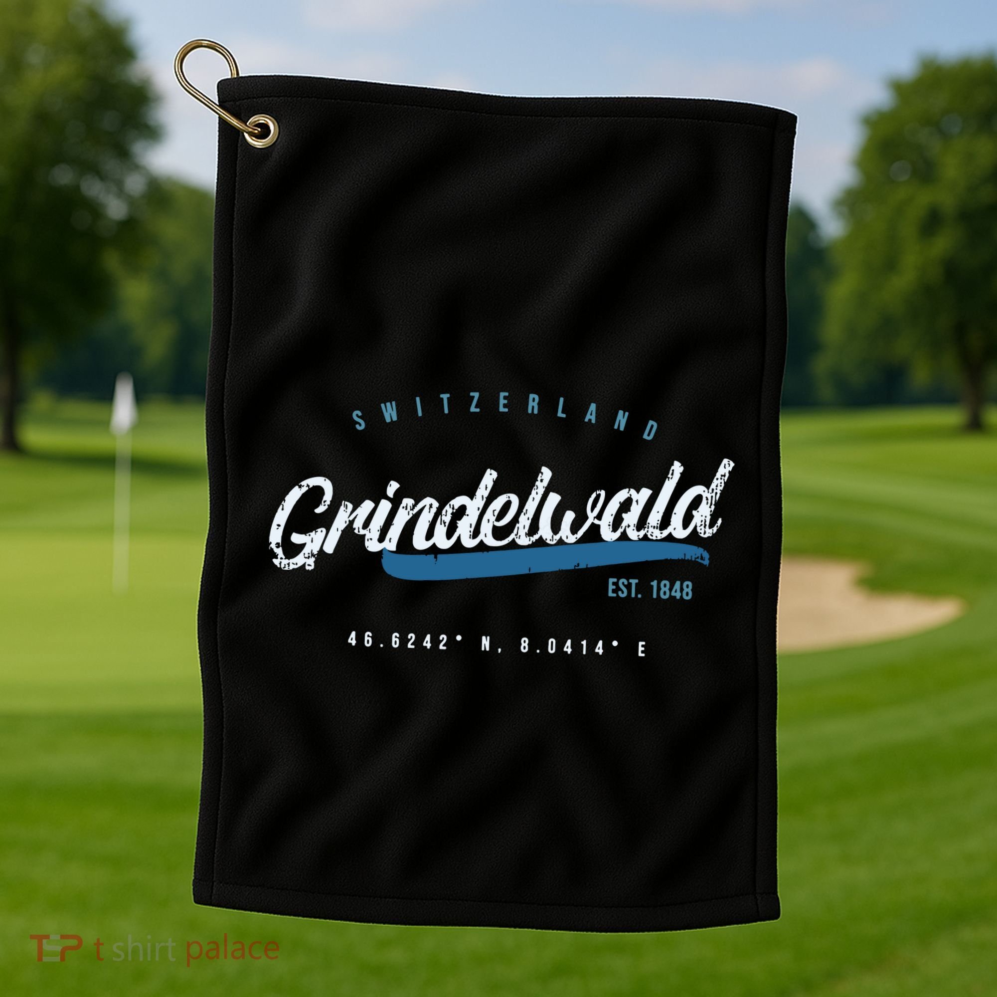 Grindelwald Switzerland Retro T Golf Towel