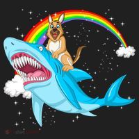 German Shepherd Riding Shark Women's Sweatshirt thumb 2