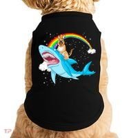 German Shepherd Riding Shark Doggie Tank thumb 0