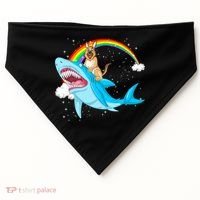 German Shepherd Riding Shark USA-Made Doggie Bandana thumb 0