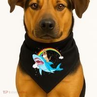 German Shepherd Riding Shark USA-Made Doggie Bandana thumb 1