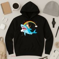 German Shepherd Riding Shark Hoodie thumb 3