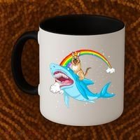 German Shepherd Riding Shark Coffee Mug thumb 2