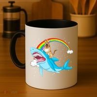 German Shepherd Riding Shark Coffee Mug thumb 4