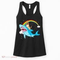 German Shepherd Riding Shark Women's Tank Top thumb 0