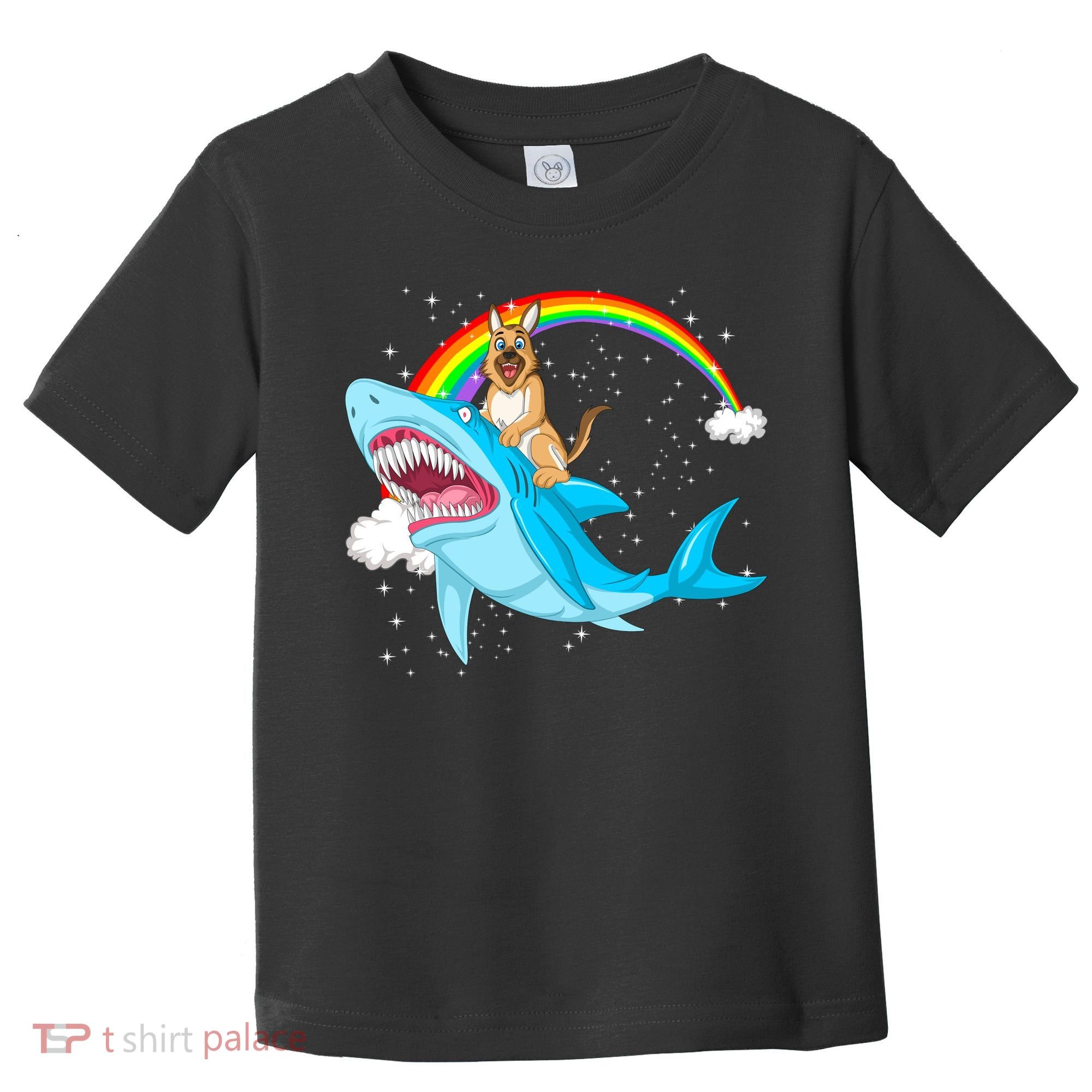 German Shepherd Riding Shark Toddler T-Shirt