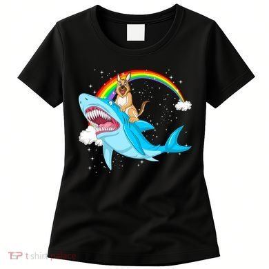 German Shepherd Riding Shark Women's T-Shirt