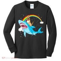German Shepherd Riding Shark Kids Long Sleeve Shirt thumb 0