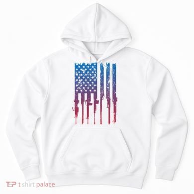 Vintage Rifle American Flag Retro Hoodie