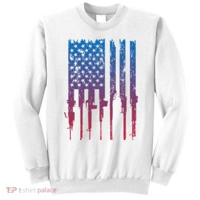 Vintage Rifle American Flag Retro Sweatshirt