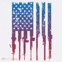 Vintage Rifle American Flag Retro T-Shirt thumb 7