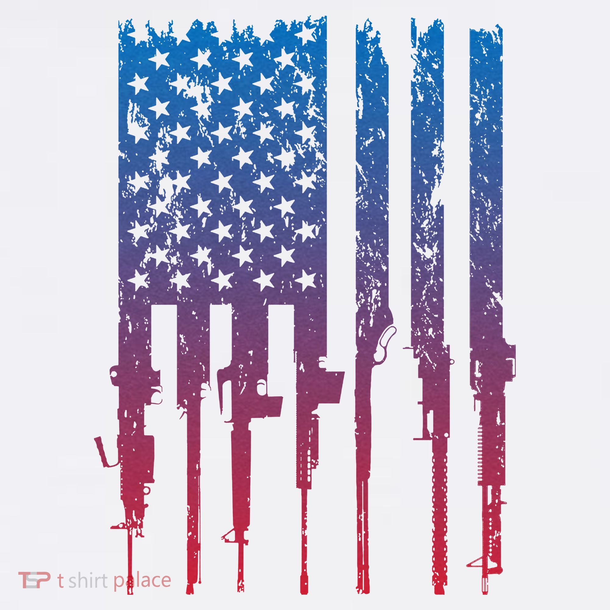 Vintage Rifle American Flag Retro T-Shirt