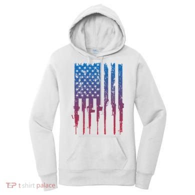 Vintage Rifle American Flag Retro Women's Hoodie