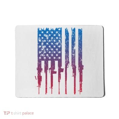 Vintage Rifle American Flag Retro Mousepad
