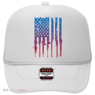 Vintage Rifle American Flag Retro Hat