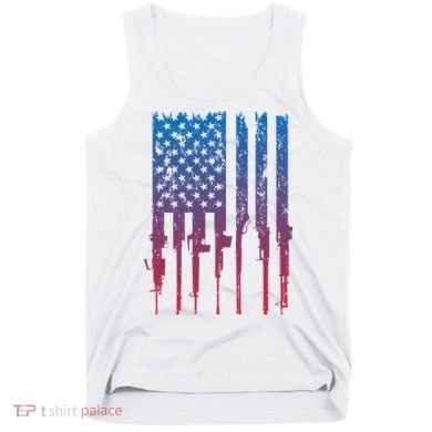 Vintage Rifle American Flag Retro Tank Top