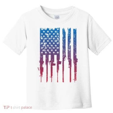 Vintage Rifle American Flag Retro Toddler T-Shirt