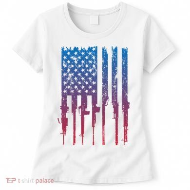 Vintage Rifle American Flag Retro Women's T-Shirt